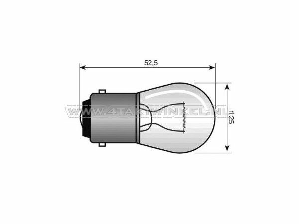 Gl&uuml;hlampe BA15-S, 12 Volt, 18 Watt mittlere Gl&uuml;hlampe