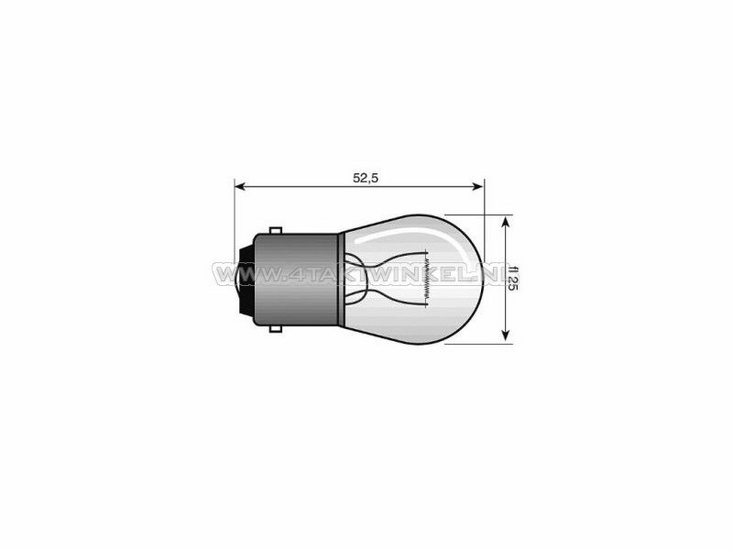 Gl&uuml;hlampe BA15-S, 12 Volt, 15 Watt mittelgro&szlig;e Gl&uuml;hlampe