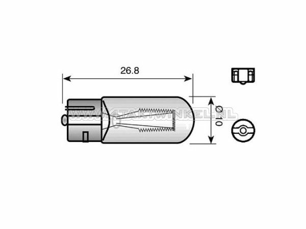 Gl&uuml;hlampe T9, 12 Volt, 2 Watt, steckbar