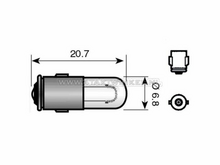 Gl&uuml;hlampe BA7s, 6 Volt, 1,2 Watt