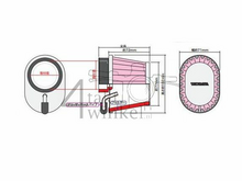 Tuning Luftfilter 42mm, oval, Takegawa