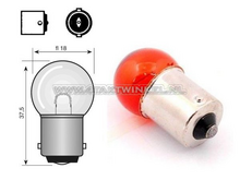 Gl&uuml;hlampe BA15-S, 12 Volt, 10 Watt, kleine orange Gl&uuml;hlampe