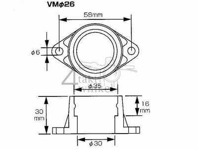 Ansaugkrümmergummi, Mikuni VM26, Kitaco