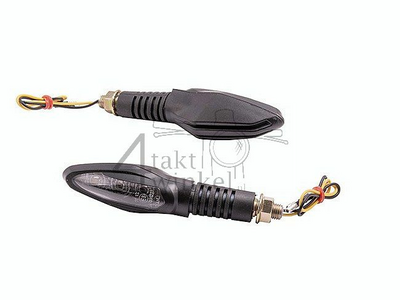 Blinker Set 2 Stück Universal, schwarz, oval