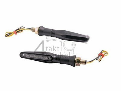 Blinker Set 2 Stück Universal, schwarz, schmal