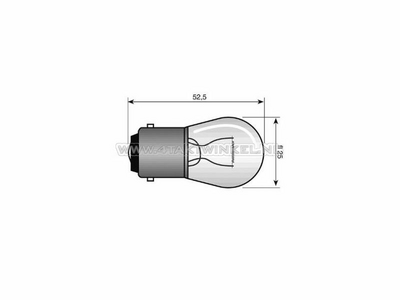 Glühlampe BA15-S, 12 Volt, 15 Watt mittelgroße Glühlampe