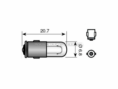 Glühlampe BA7s, 12 Volt, 2 Watt