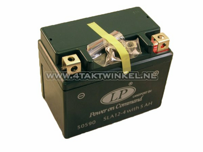 Batterie 12 Volt 5 Ampere Landport, SLA12-4. Größe = 4 Ampere CTX 4L-BS