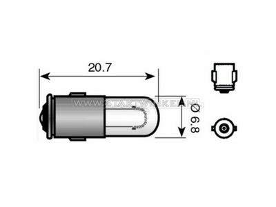 Glühlampe BA7s, 6 Volt, 1,2 Watt