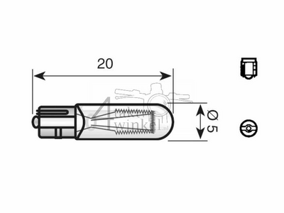 Glühlampe W2, 12 Volt, 1,2 Watt, steckbar